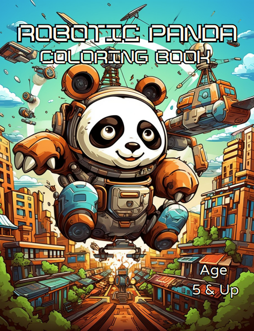 Robotic Panda Coloring Book