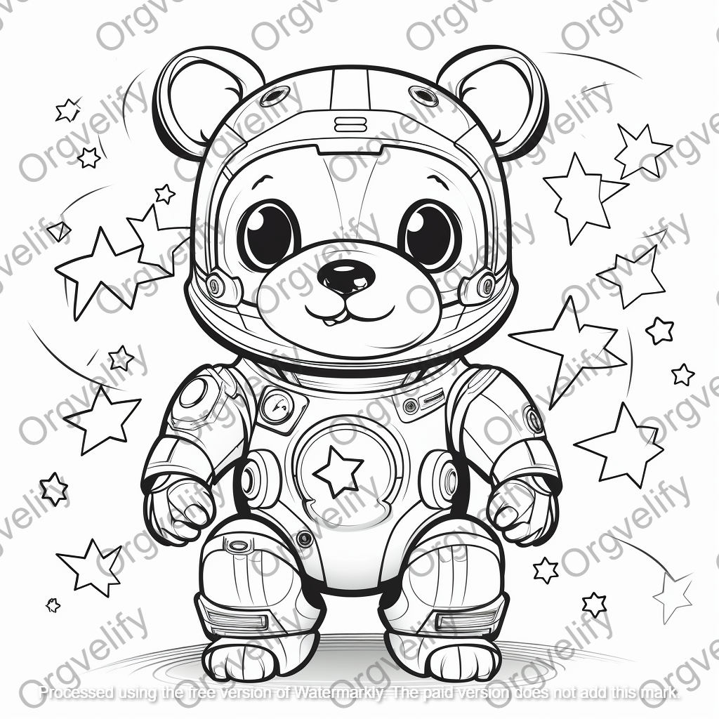Robotic Panda Coloring Book