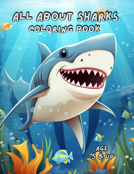 All About Sharks Coloring Book